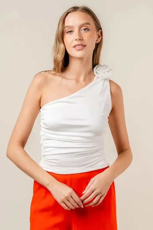 All Of Me Ruched One Shoulder Top