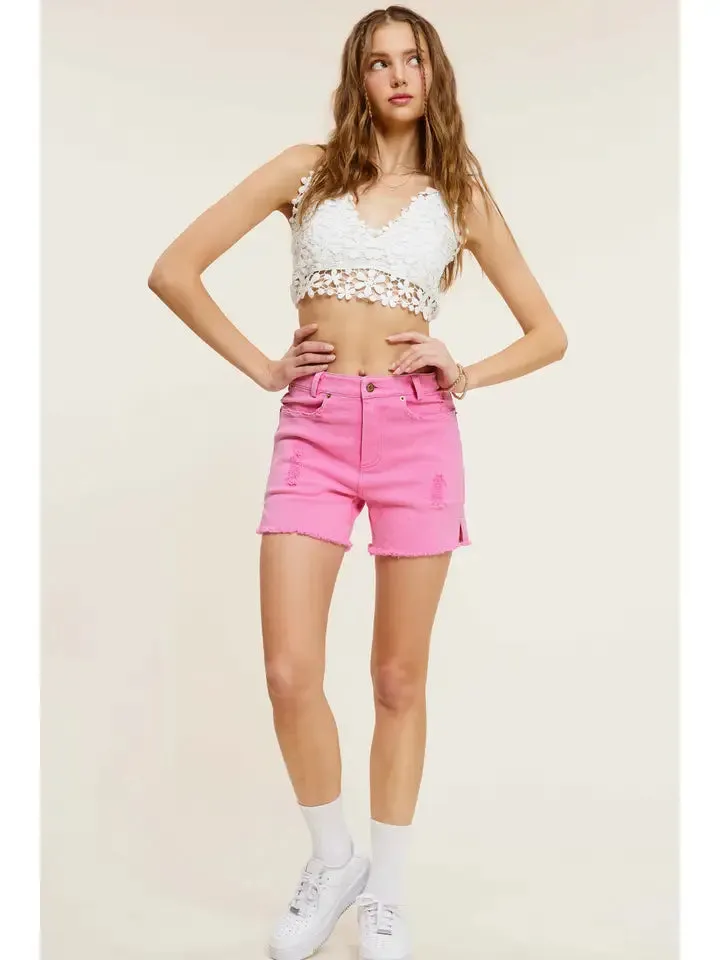 Basic Washed Denim Spring Summer Shorts