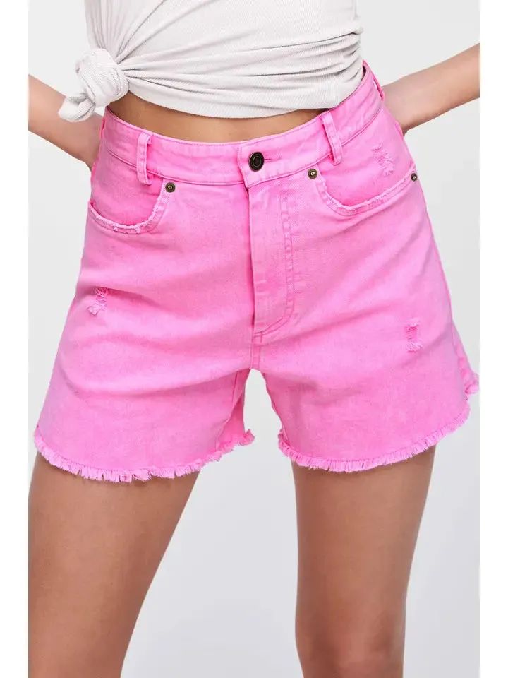 Basic Washed Denim Spring Summer Shorts