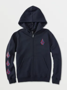 Big Boys Iconic Stone Zip Hoodie - Navy