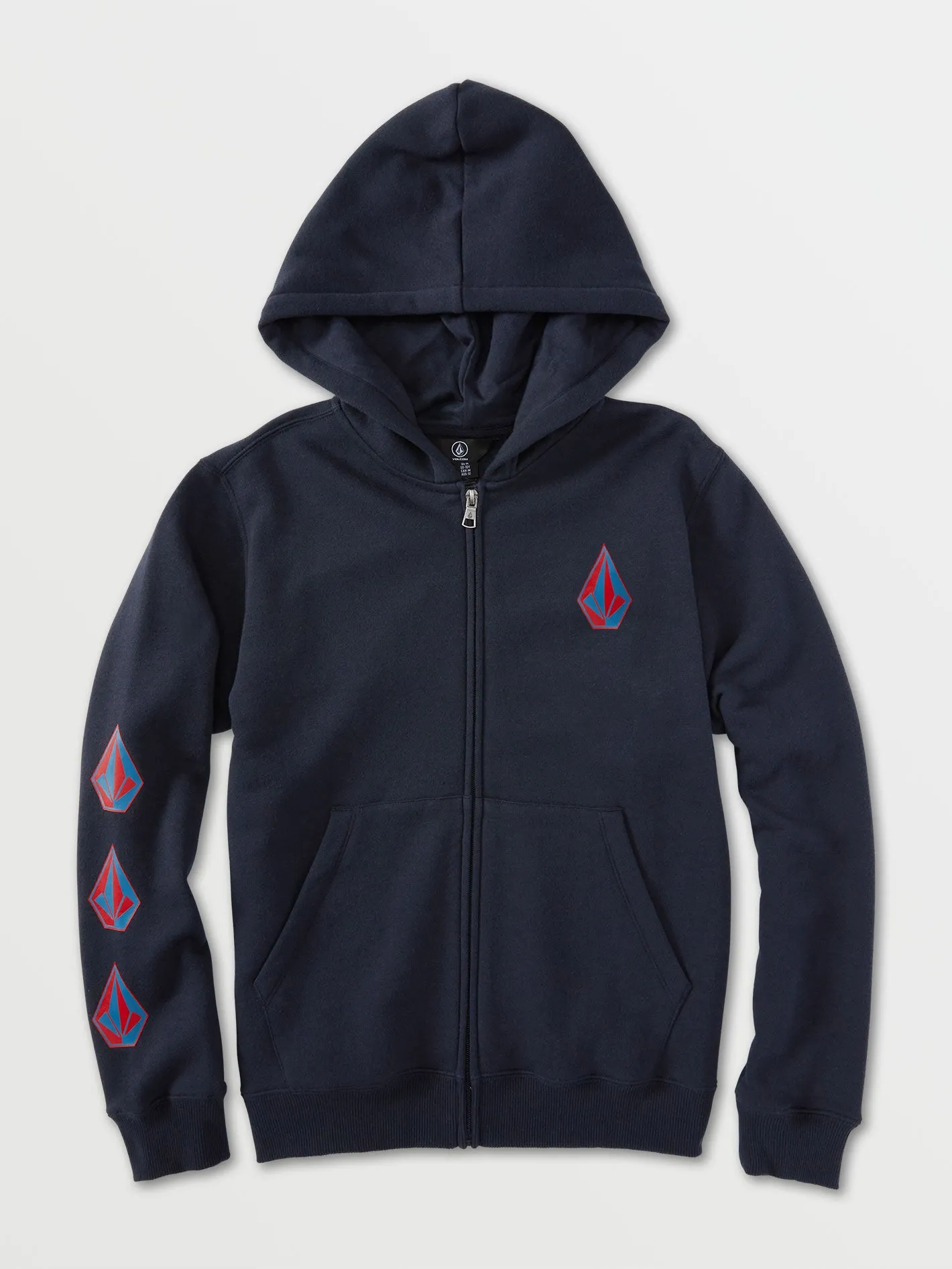 Big Boys Iconic Stone Zip Hoodie - Navy