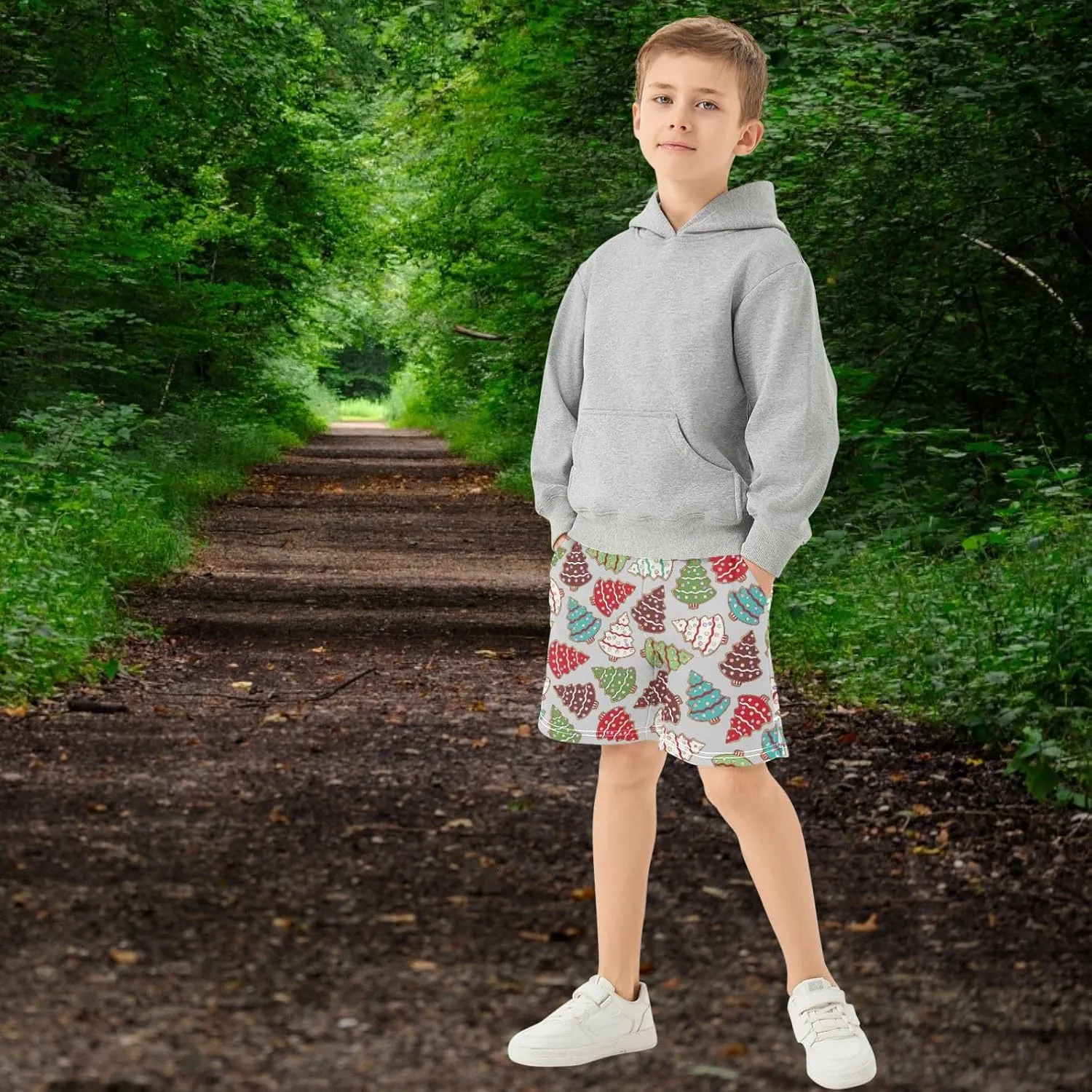 Boys Athletic Shorts Size 7-15 Boys' Casual Shorts with Pockets Elastic Waist Summer Kids Bottom for Sports Homewear