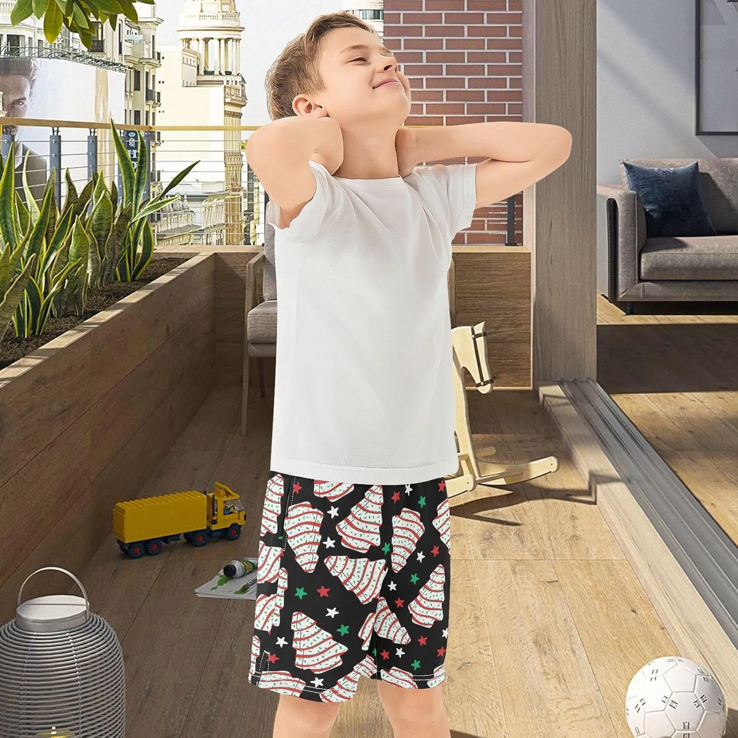 Boys Athletic Shorts Size 7-15 Boys' Casual Shorts with Pockets Elastic Waist Summer Kids Bottom for Sports Homewear