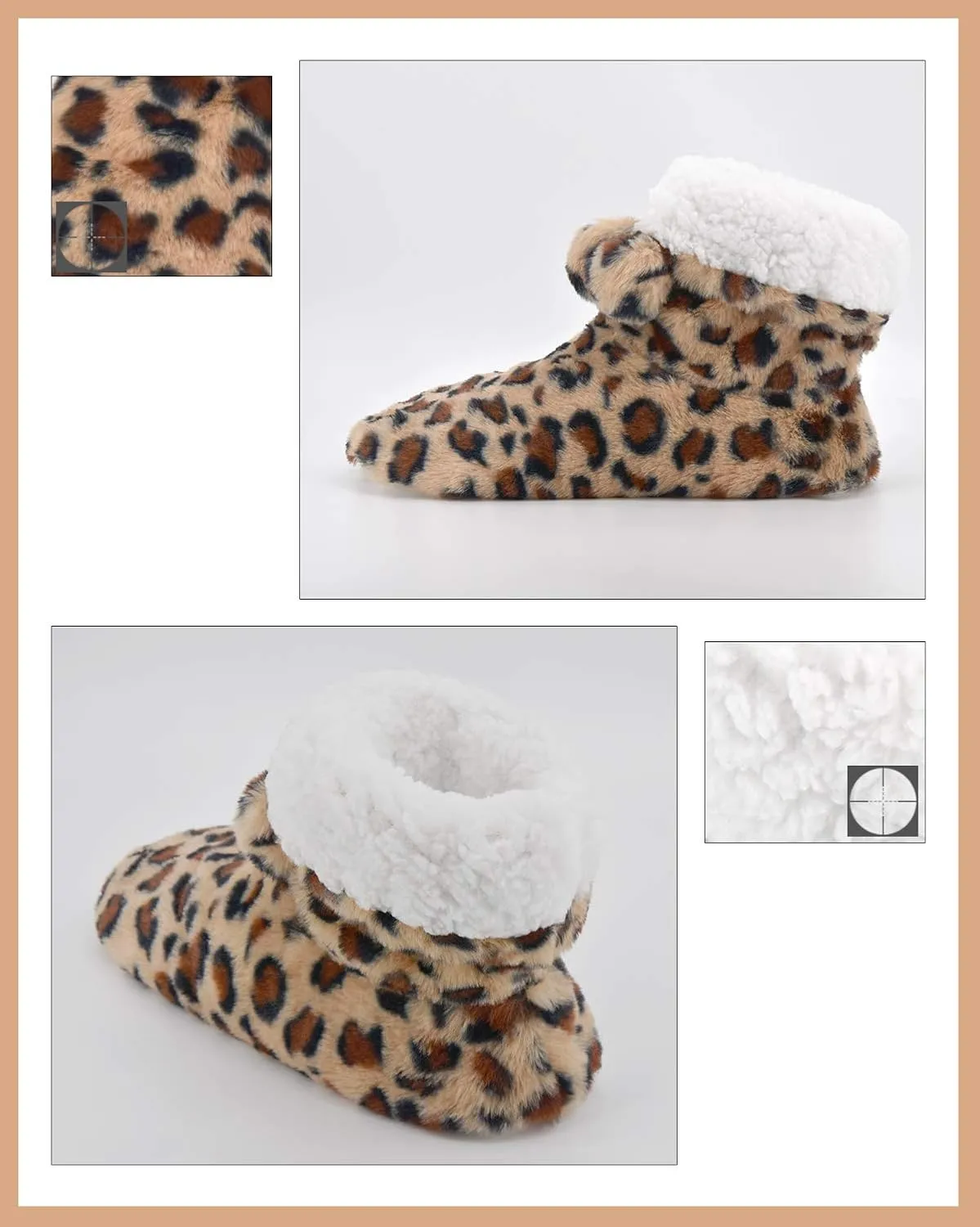 DICUIRD Slipper Socks with Grippers for Women,Winter Cozy&Comfy Boot Slippers for Women