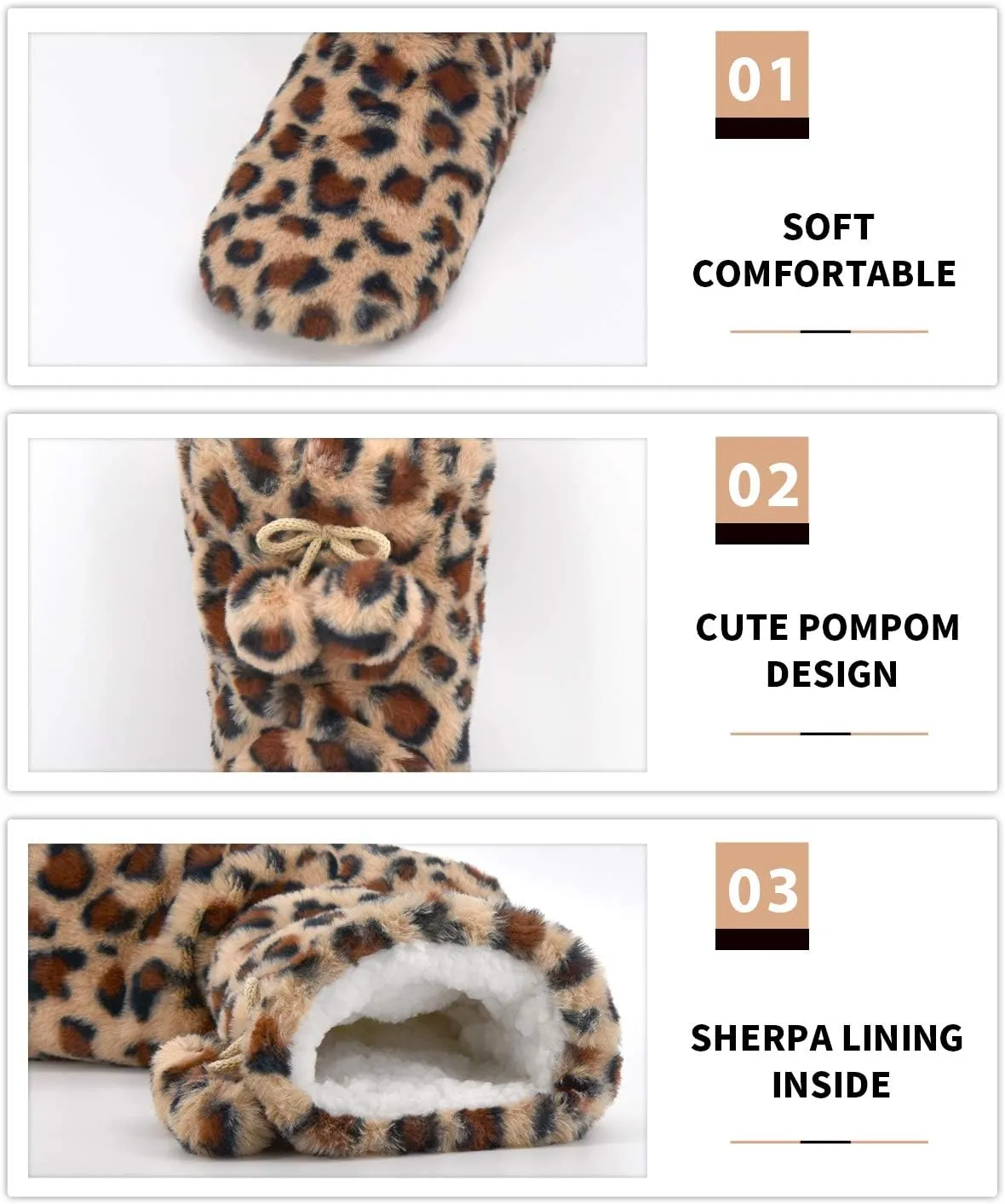 DICUIRD Slipper Socks with Grippers for Women,Winter Cozy&Comfy Boot Slippers for Women