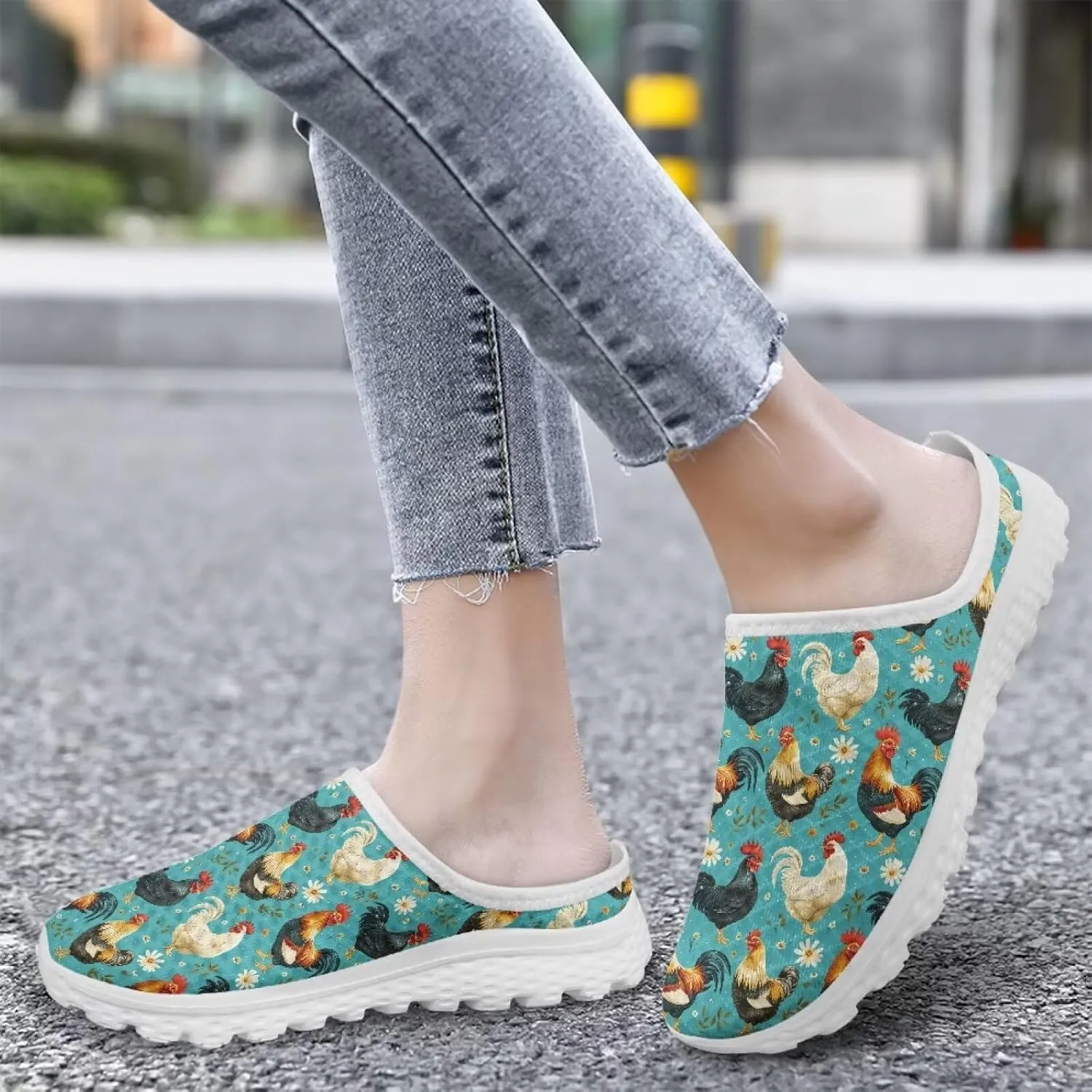 Howilath Women's Mule Shoes Casual Slip on Half Shoes with Arch Support Breathable Walking Mules Sneakers Sandals US Size 6-13.5