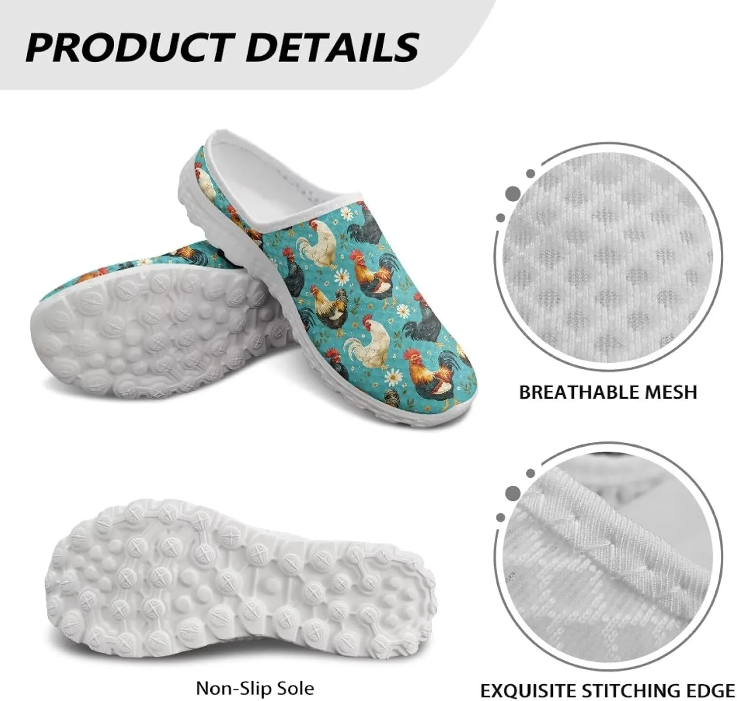 Howilath Women's Mule Shoes Casual Slip on Half Shoes with Arch Support Breathable Walking Mules Sneakers Sandals US Size 6-13.5