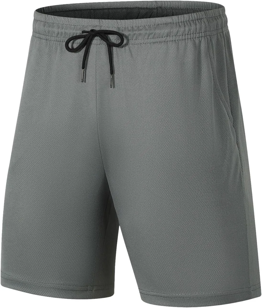 Mens Active Running Shorts Quick Dry Lightweight Gym Athletic Stretch Waist Casual with Drawstring Loop Sports Fitness