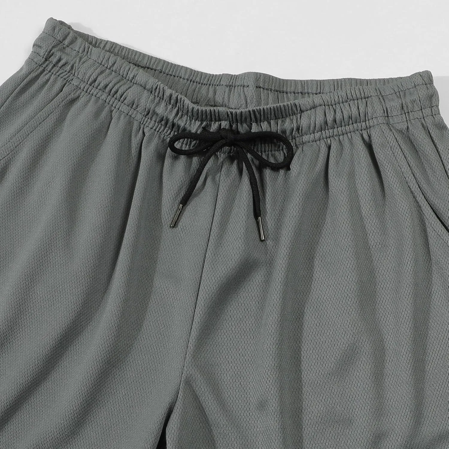 Mens Active Running Shorts Quick Dry Lightweight Gym Athletic Stretch Waist Casual with Drawstring Loop Sports Fitness