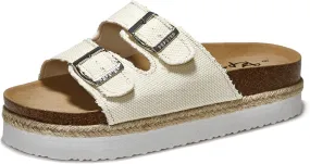 PepStep Slide Sandals for Women with Soft Cork Footbed and Strap, Ladies Fashion Platform Slide Sandals Comfortable Slip On Style
