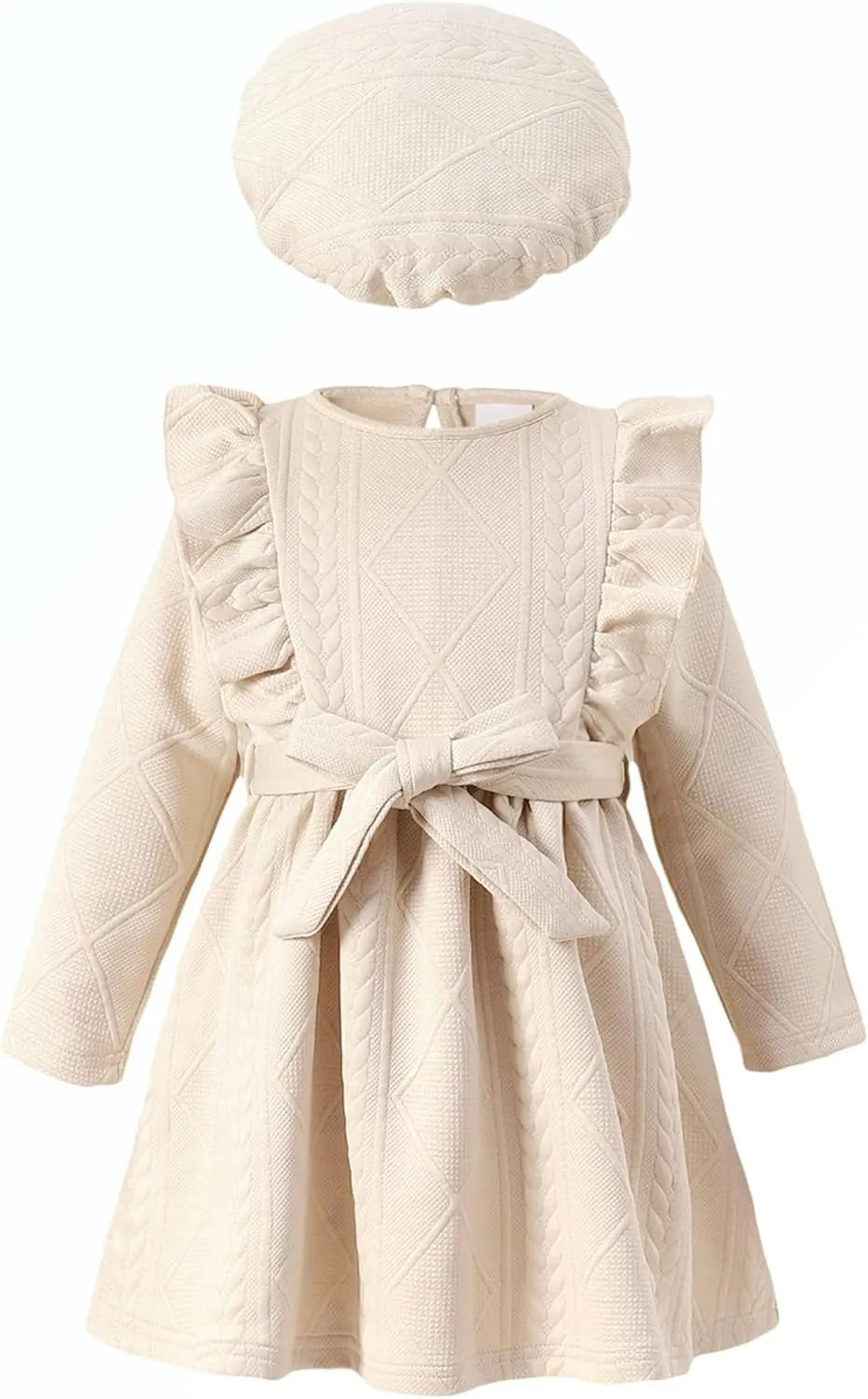 Toddler Girls Winter Long Sleeve Dresses Kids Fall Cute Clothes Little Girl Outfits for Size 4-7 Years
