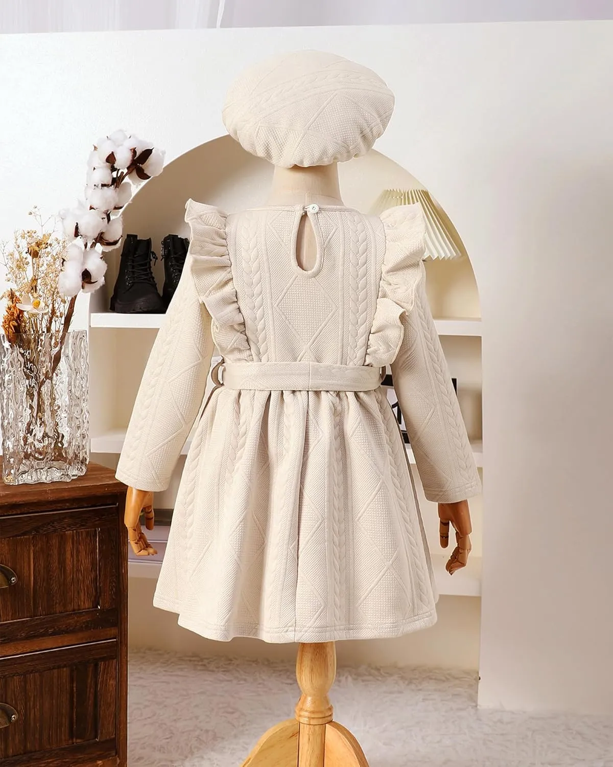 Toddler Girls Winter Long Sleeve Dresses Kids Fall Cute Clothes Little Girl Outfits for Size 4-7 Years