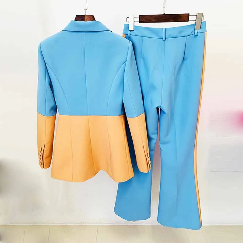Women Pantsuits Wedding Party Suit   Flare Trousers Colored Suit Two Piece Pantsuits