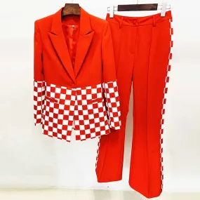 Women Pantsuits Wedding Tuxedos Party Suit   Flare Trousers Suit Two Piece Red Pantsuits