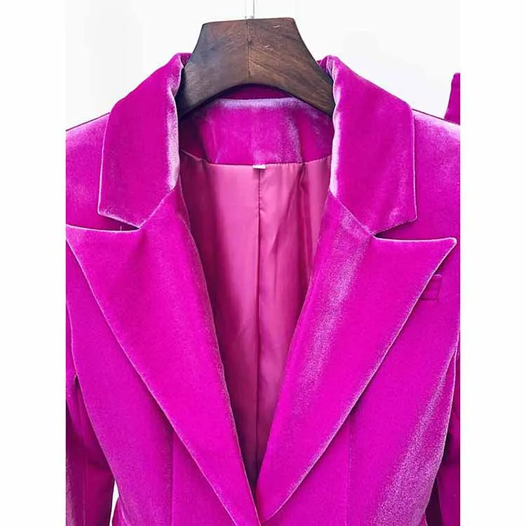Women Velvet Blazer   Flare Trousers Suit Two Piece Pantsuits