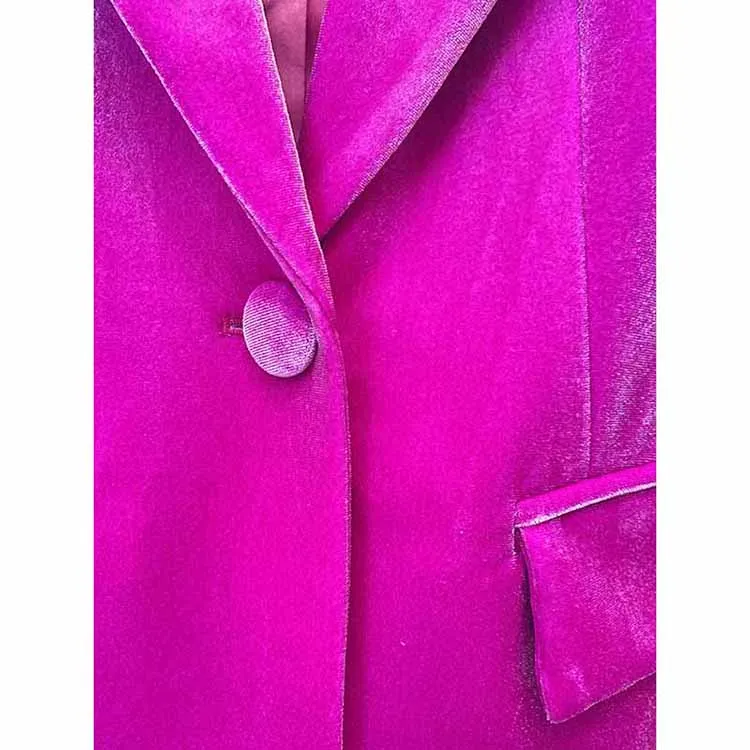 Women Velvet Blazer   Flare Trousers Suit Two Piece Pantsuits