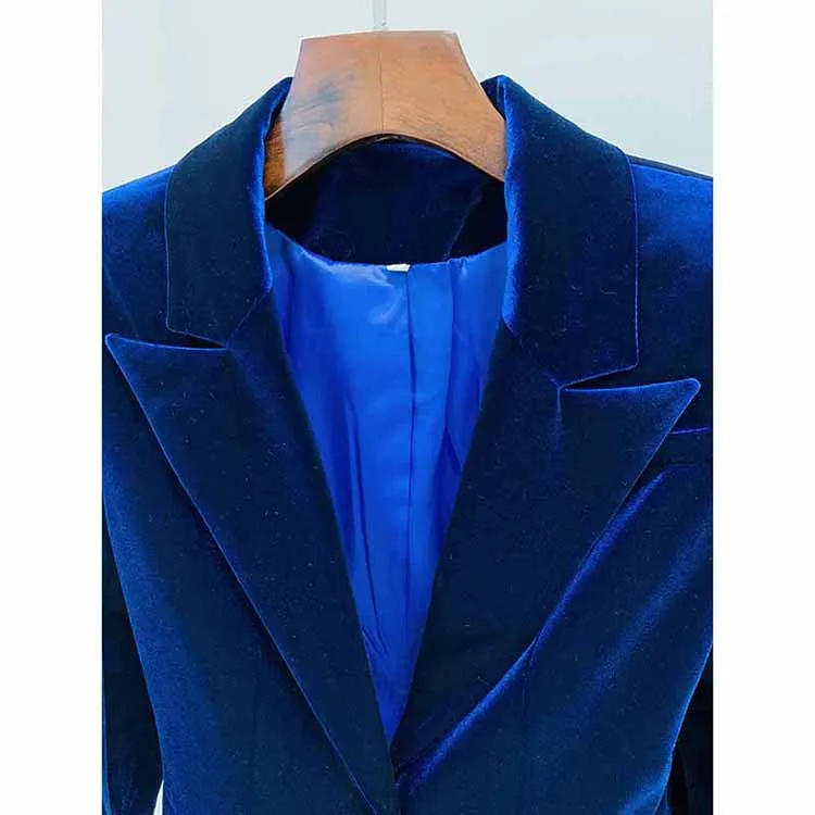 Women Velvet Blazer   Flare Trousers Suit Two Piece Pantsuits