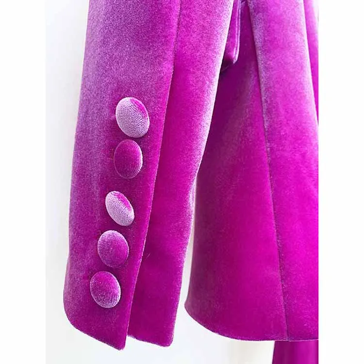 Women Velvet Blazer   Flare Trousers Suit Two Piece Pantsuits
